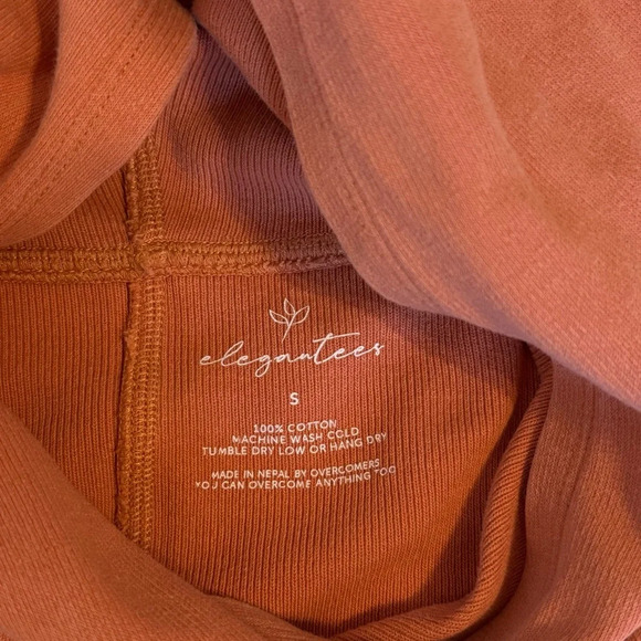 Elegantees Orange Women’s Hooded Sweater Tunic 100% Cotton Size Small - Picture 10 of 14